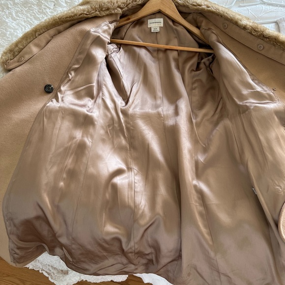 Club Monaco Women's Jacket & Coat Beige Wool Pea Coat - Picture 9 of 12